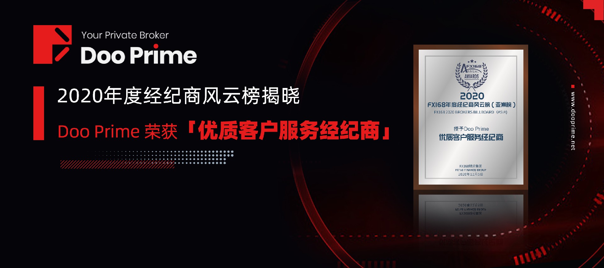 Doo Prime外汇德璞资本官网：2020年度经纪商风云榜揭晓，Doo Prime 荣获「优质客户服务经纪商」